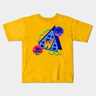 Initial Letter W - 80s Synth Kids T-Shirt